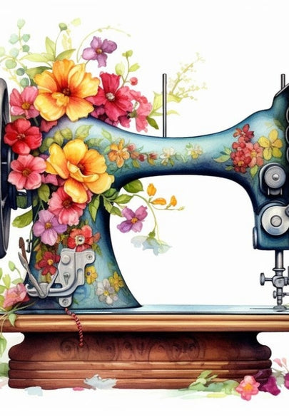 Antique Sewing Machine Greeting Card