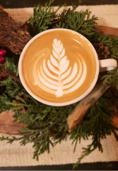 Coffee & Pine Rustic Holiday Greeting Card