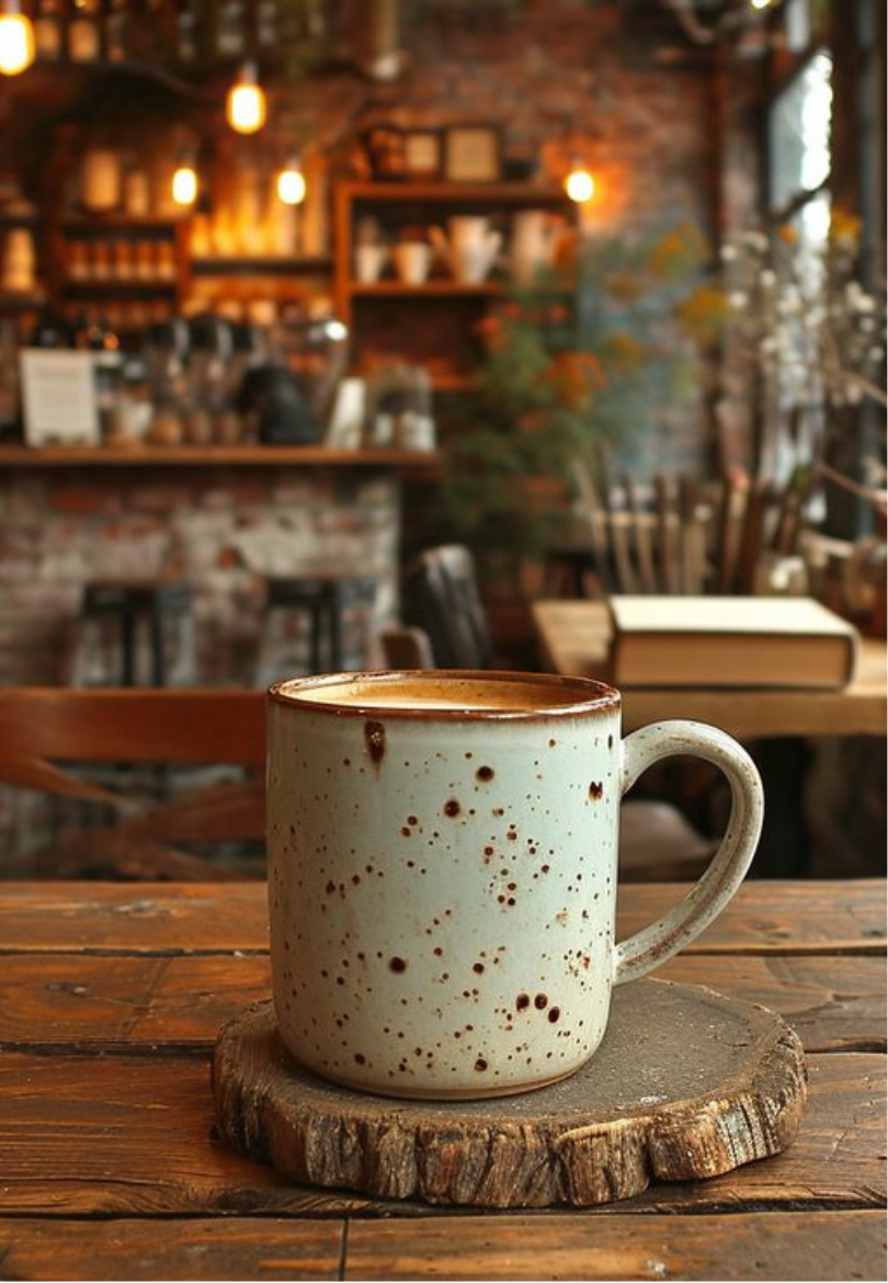 Cozy Café With Warm Latte Greeting Card