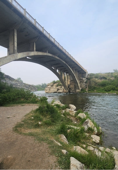 Lundbreck Falls Bridge Greeting Card