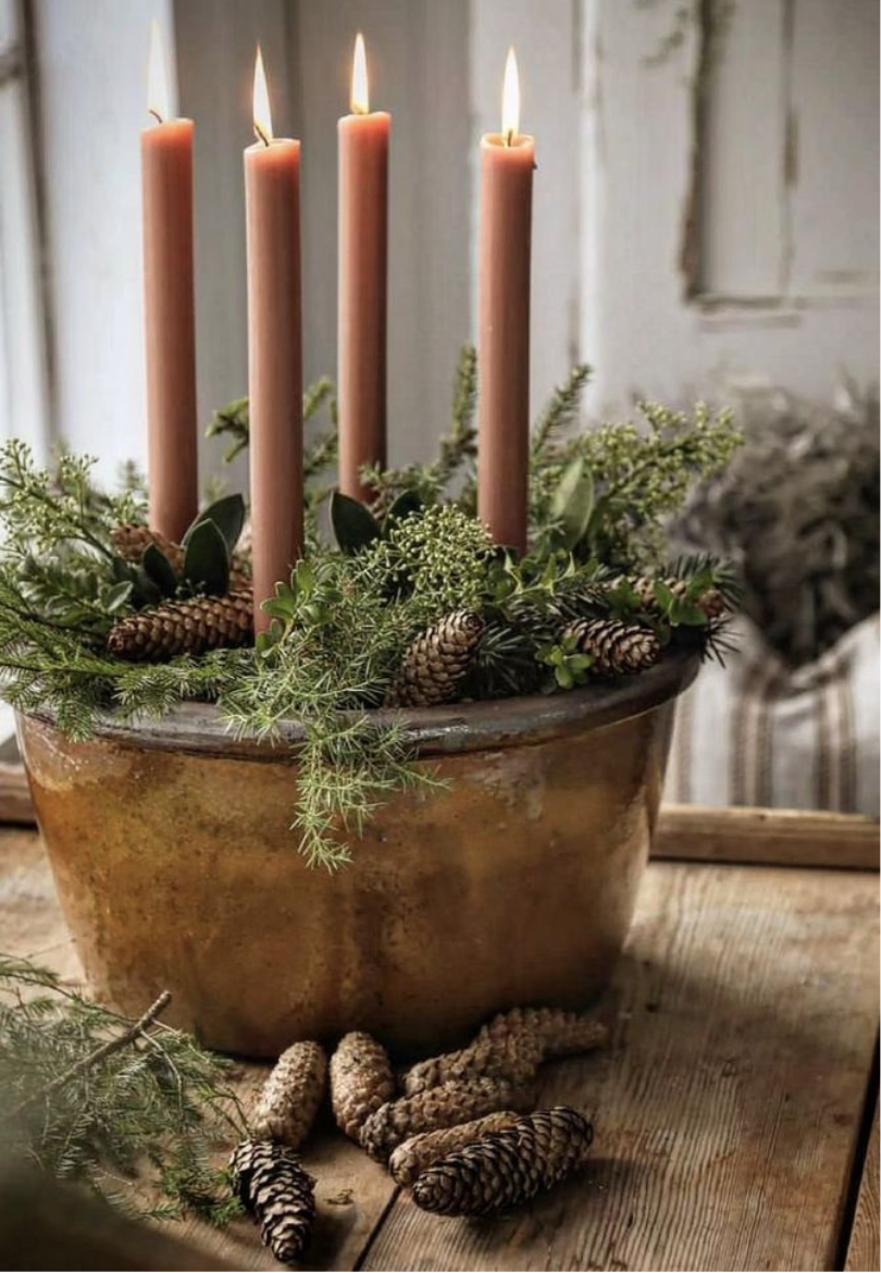 Winter Candle Garden Greeting Card