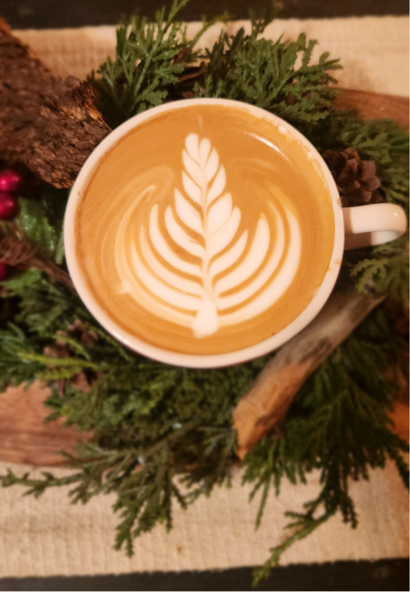 Coffee & Pine Rustic Holiday Greeting Card