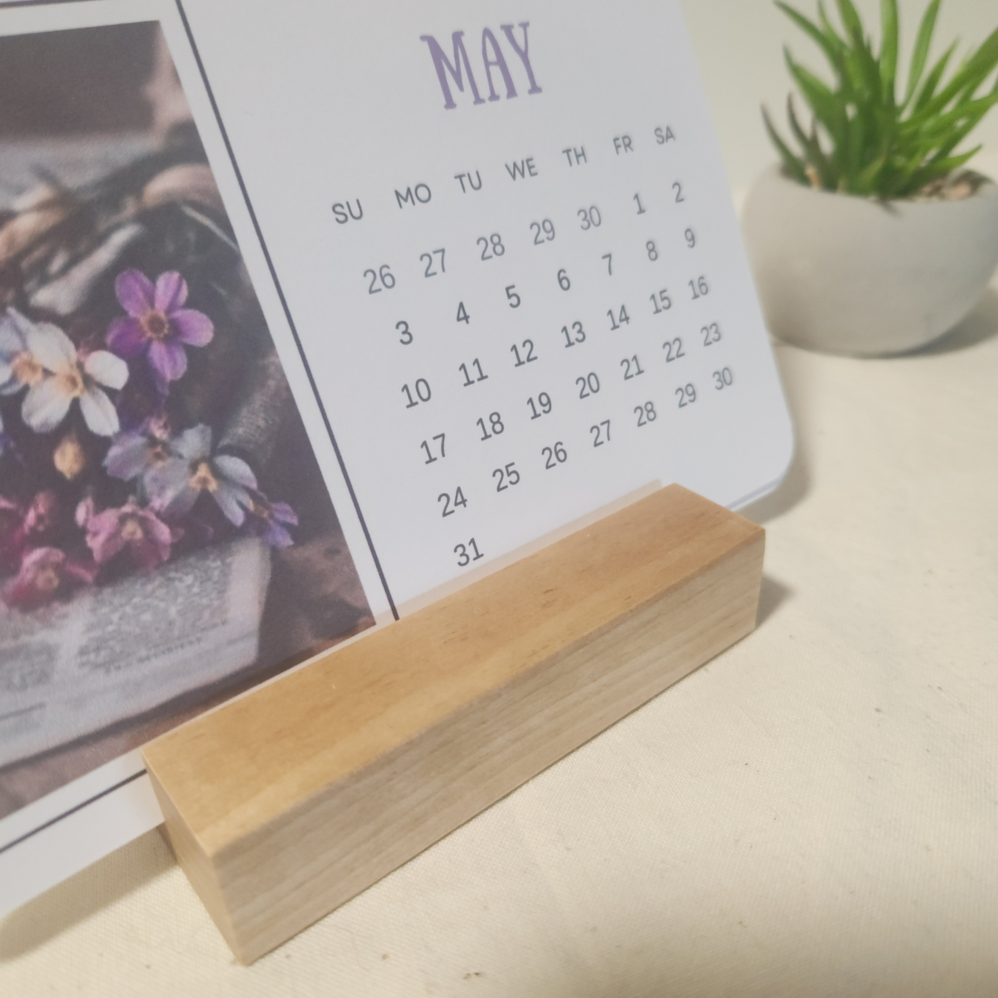 2026 Desk Calendar - Birch - Moments in Bloom