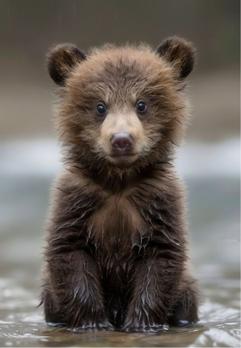 Curious Baby Bear Greeting Card