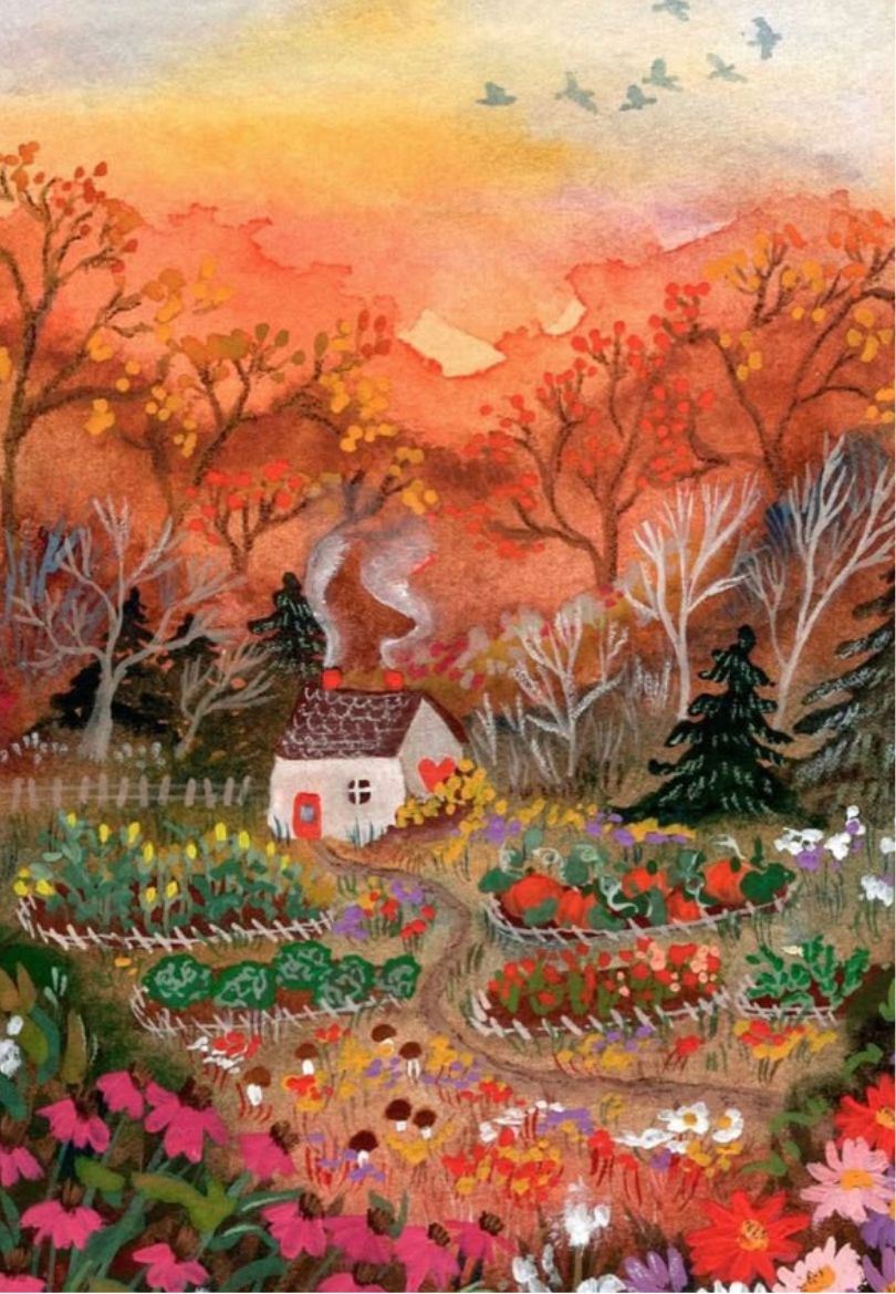 Autumn Glow in the Garden Greeting Card