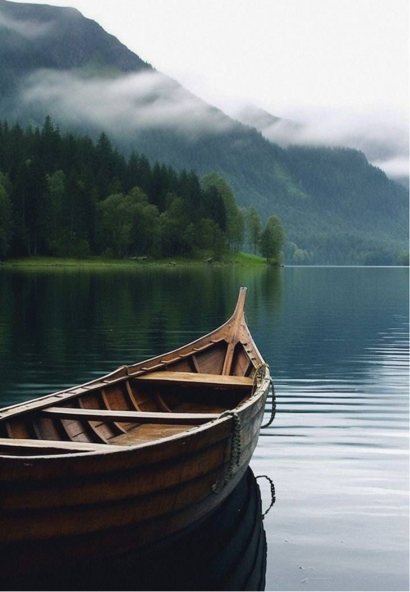 Rowboat on a Lake Greeting Card