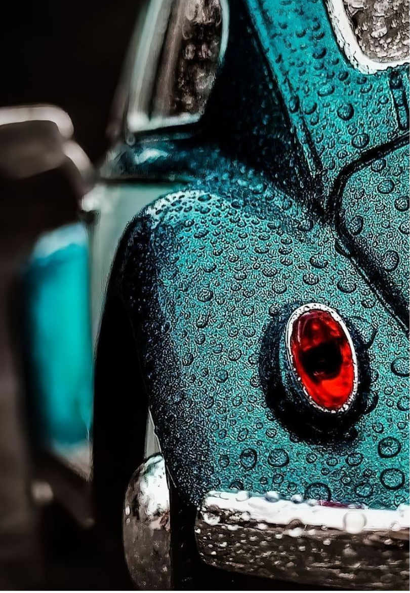 Teal Classic Car Greeting Card