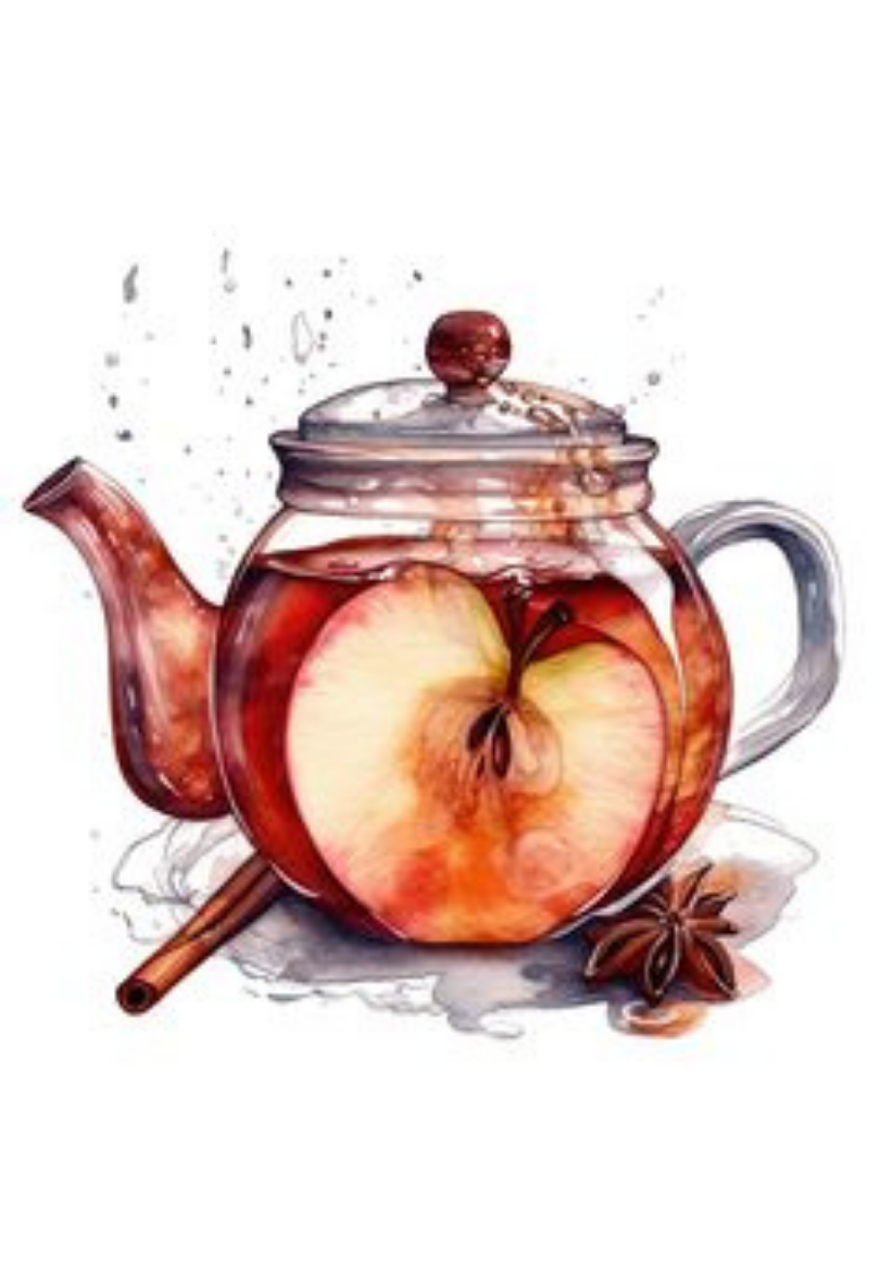 Warm Autumn Apple Tea Greeting Card