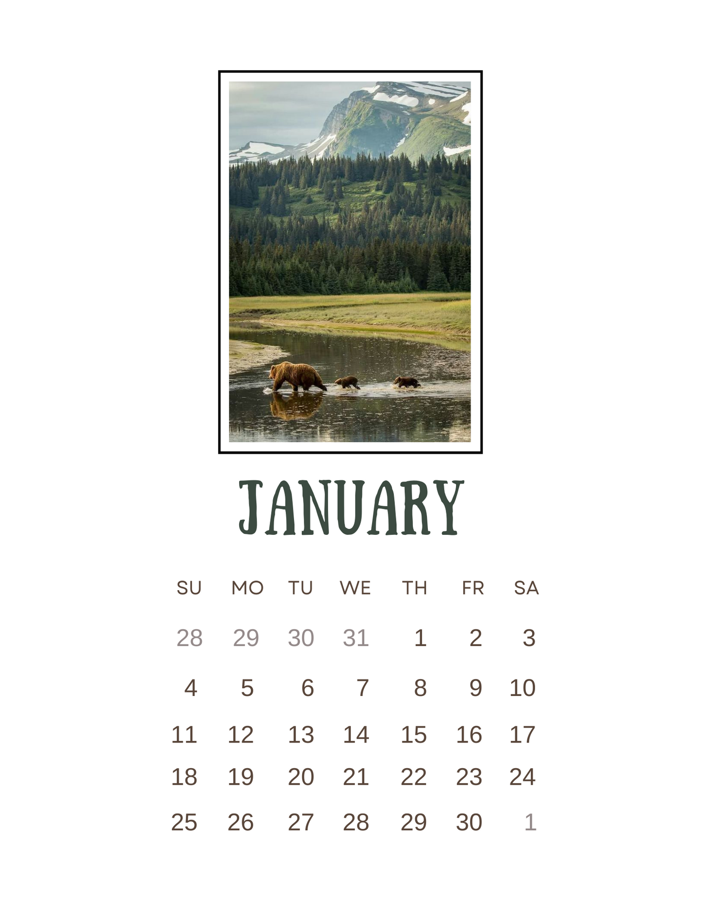 2026 Clipboard Calendar - Wilderness Awaits