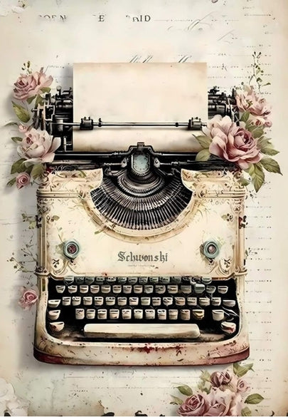 Vintage Typewriter Greeting Card