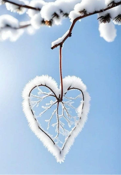 Winter Forest Heart Ornament Greeting Card