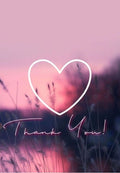 Soft Pink Heart "Thank You" Greeting Card