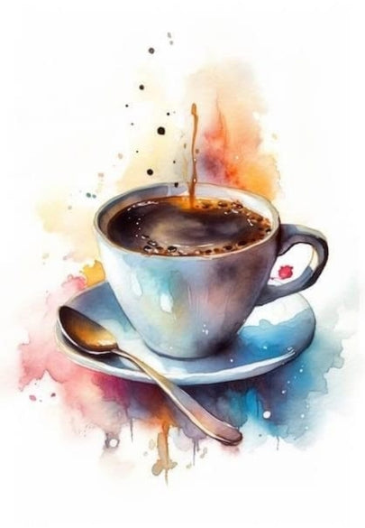 Watercolor Cup of Coffee Greeting Card