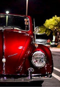 Retro Red Classic Car Greeting Card