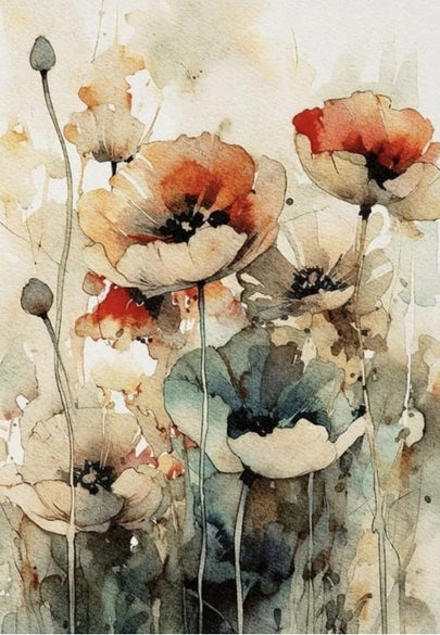 Delicate Florals Watercolor Greeting Card