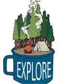 "Explore" Camping Coffee Mug Greeting Card