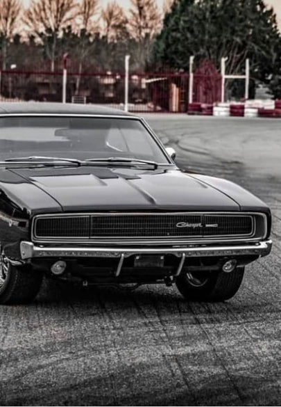 Moody Black Classic Muscle Car Greeting Card