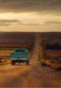 Blue Pickup Truck on a Country Road Greeting Card