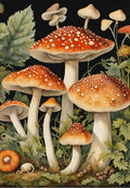 Vintage Botanical Mushroom Cluster Greeting Card