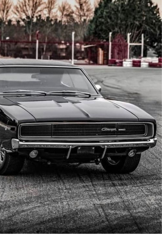 Moody Black Classic Muscle Car Greeting Card