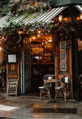 Warm & Cozy Outdoor Café Greeting Card