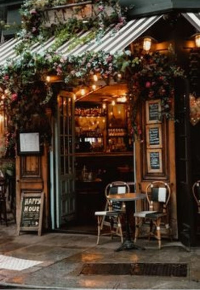 Warm & Cozy Outdoor Café Greeting Card
