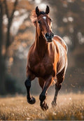 Galloping Horse in a Golden Meadow Greeting Card