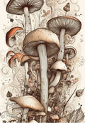 Vintage Botanical Mushrooms Greeting Card