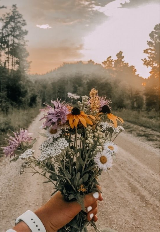 Handpicked Wildflowers on a Country Road Greeting Card
