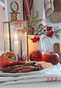 Candlelit Winter Table with Spiced Apple Décor Greeting Card