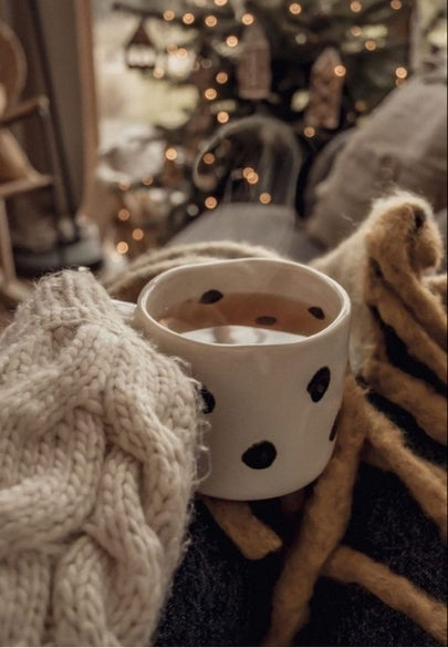 Cozy Knitted Blanket & Coffee Greeting Card