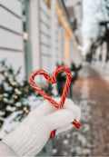 Candy Cane Heart With Mittens Greeting Card