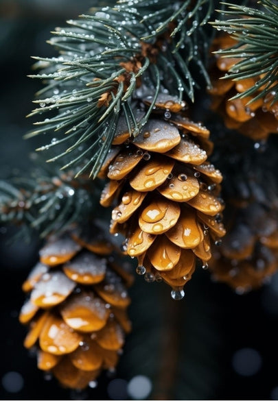 Frosted Pinecones Greeting Card