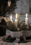 Rustic Winter Candles with Greenery Greeting Card