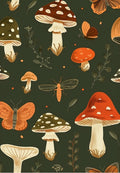 Dark Forest Mushrooms Greeting Card