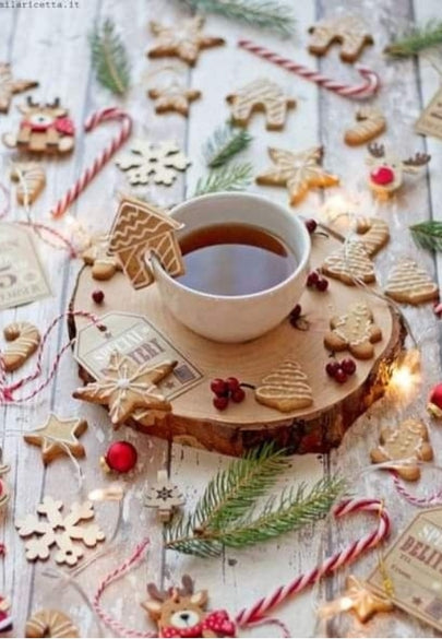 Festive Christmas Cookies & Coffee Greeting Card