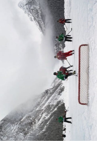 Snowy Mountain Ice Skating Greeting Card