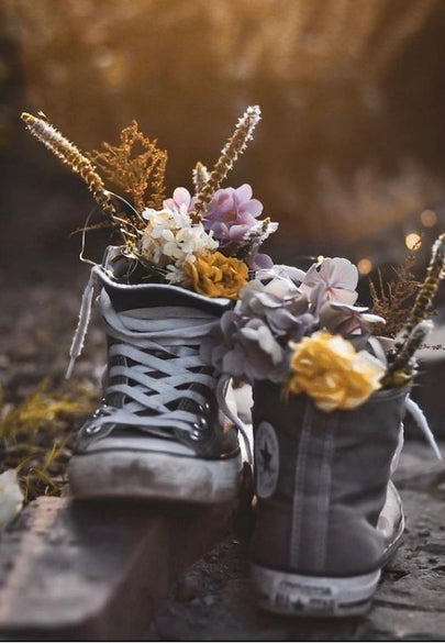 Rustic Boots with Wildflowers Greeting Card