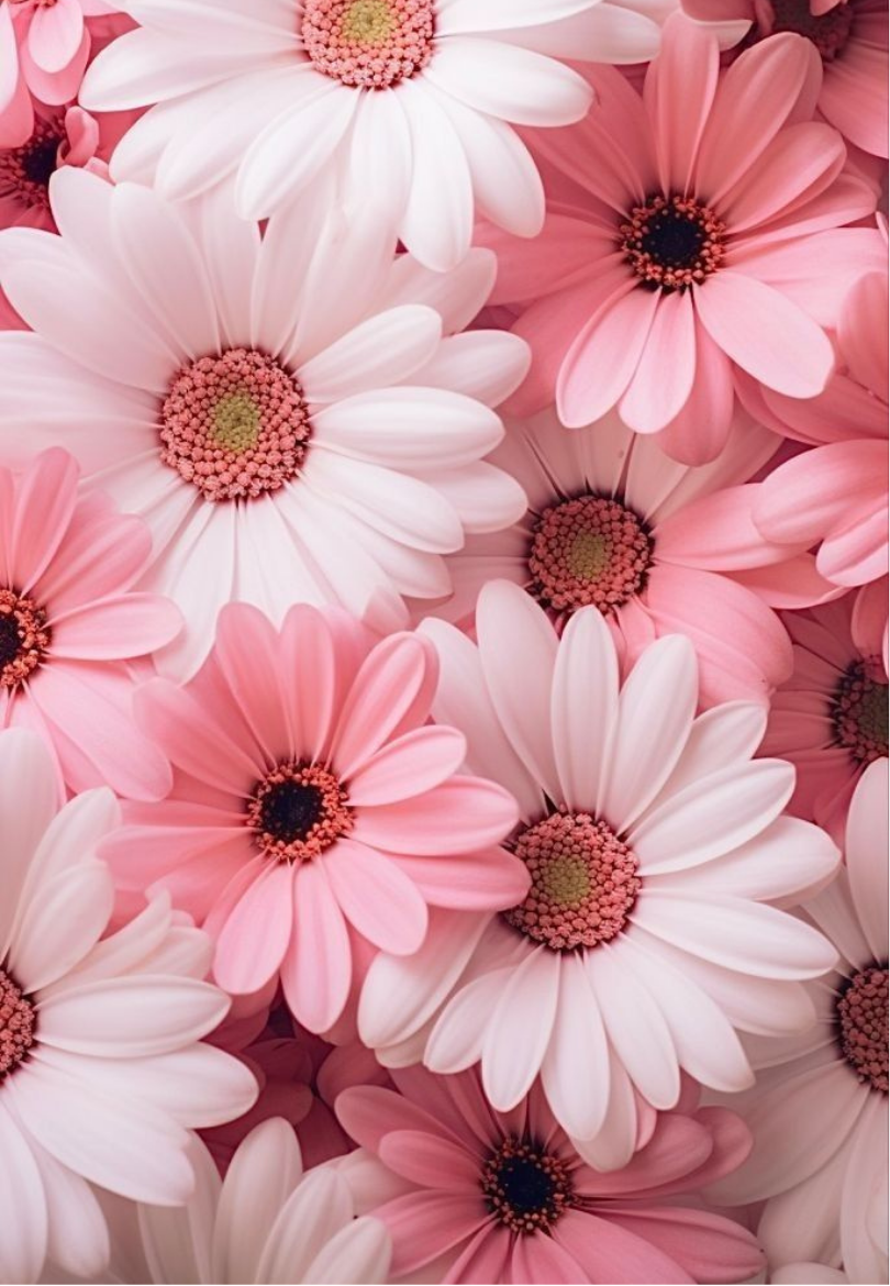 Bright Pink Daisies Floral Greeting Card