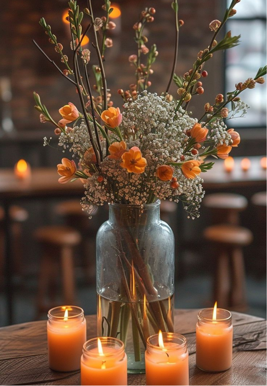 Rustic Candles & Cozy Autumn Vibes Greeting Card