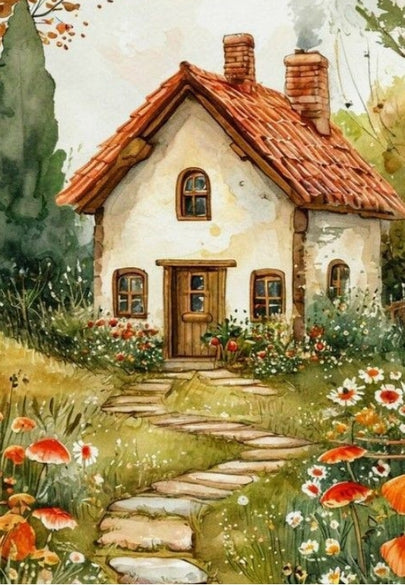 Welcoming Cottage Garden Greeting Card