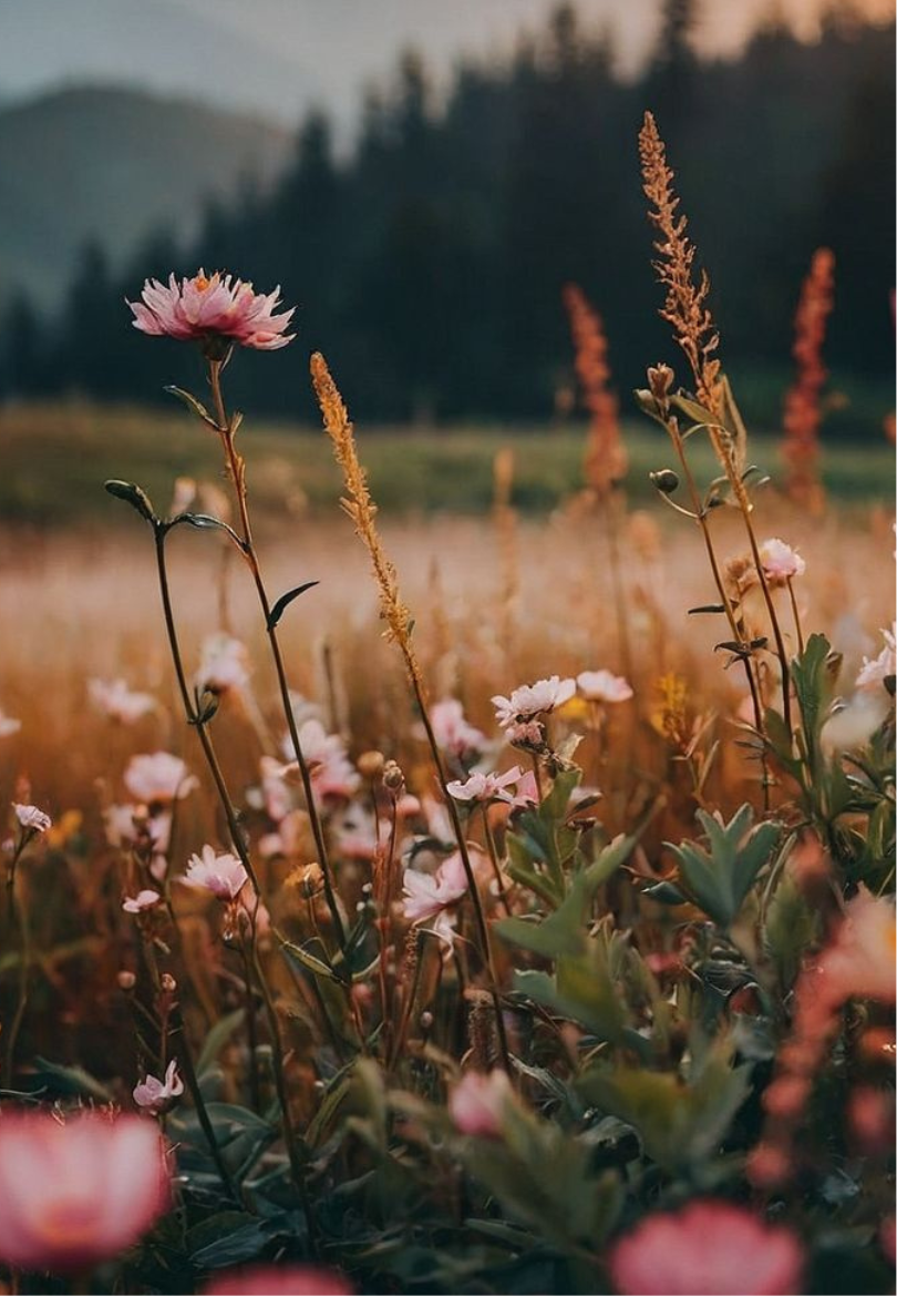 Alpine Meadow Blooms Greeting Card