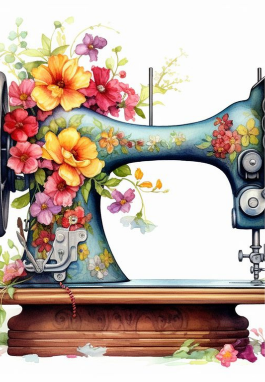 Antique Sewing Machine Greeting Card