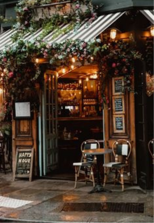 Warm & Cozy Outdoor Café Greeting Card