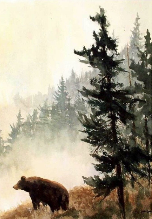 Bear in Forest Greeting Card