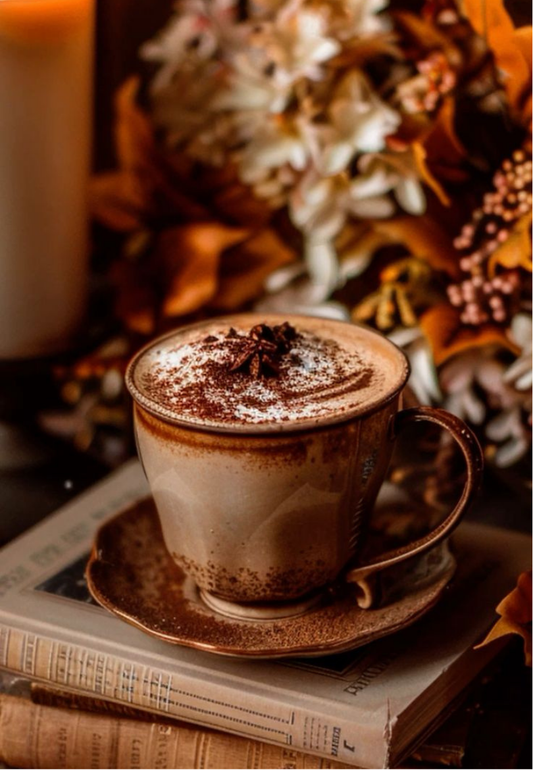 Staming latte with Cinnamon Greeting Card
