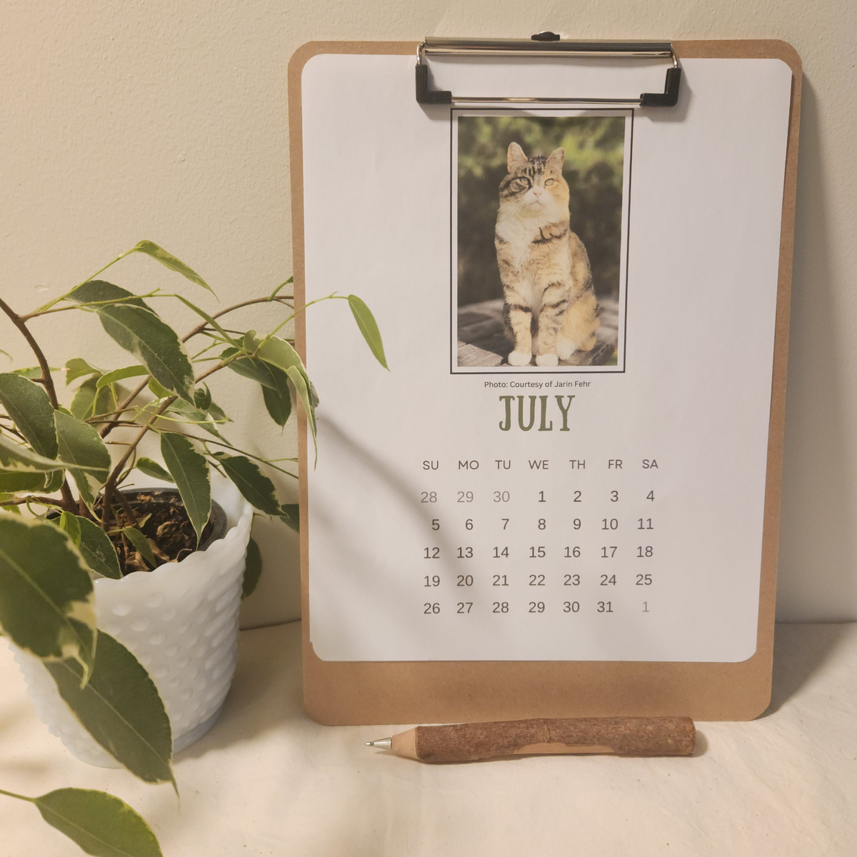 2026 Clipboard Wall Calendar