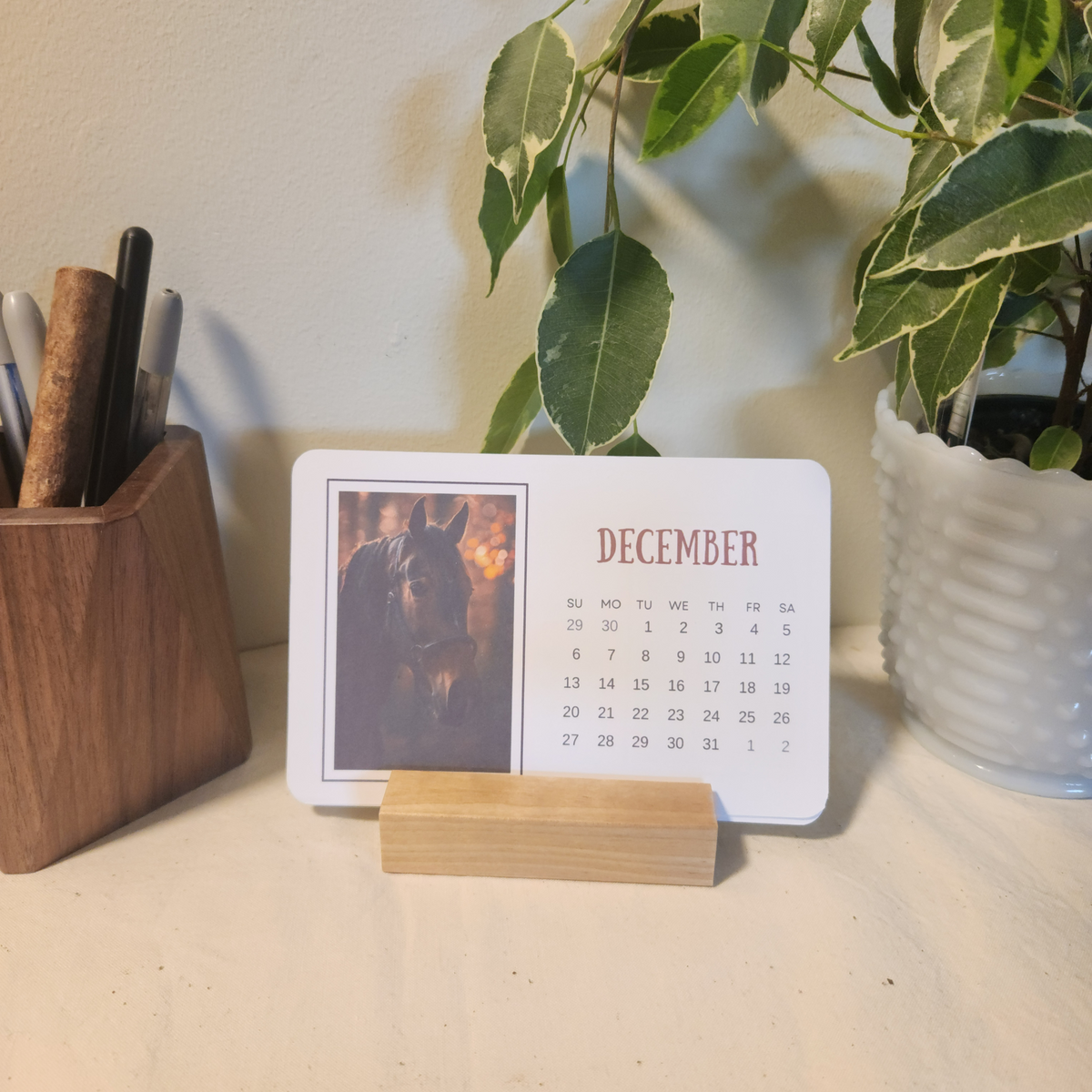 2026 Wood Stand Desk Calendar