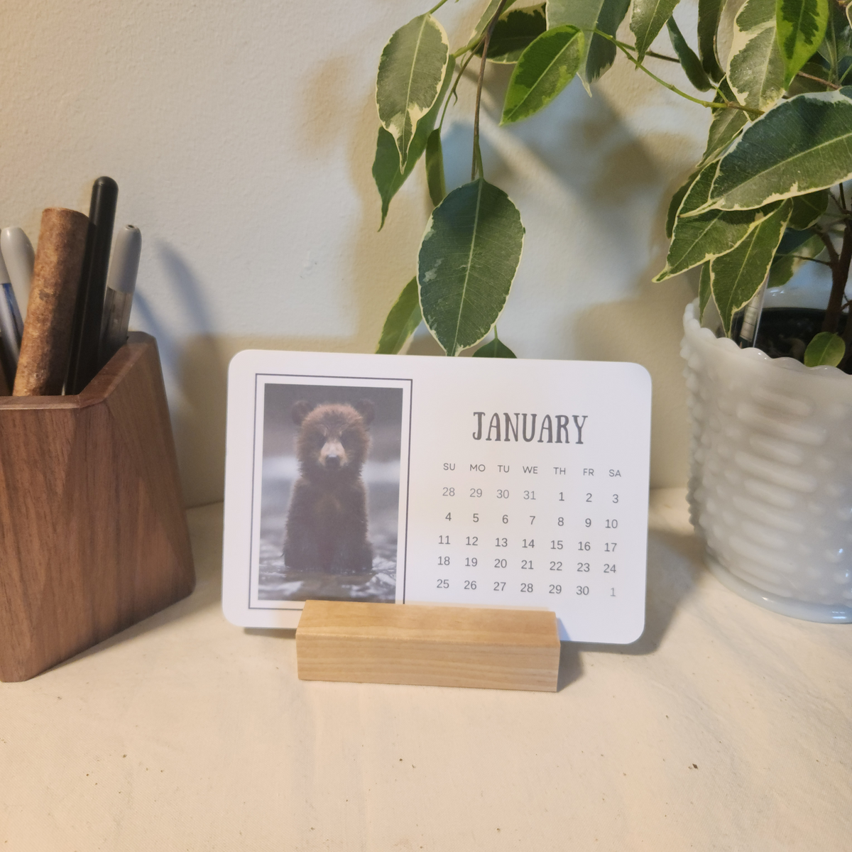 2026 Wood Stand Desk Calendar