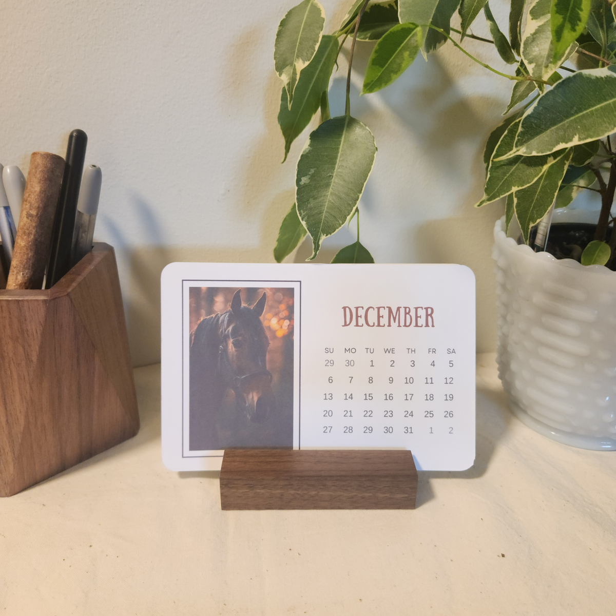 2026 Wood Stand Desk Calendar